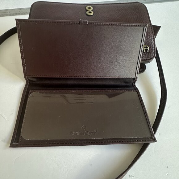 Vtg Etienne Aigner Oxblood Burgundy Leather Shoulder Cross Body Bag 7.5" 80s 90s - Picture 7 of 15